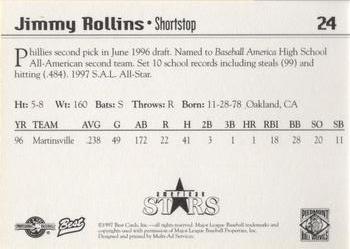 1997 Best Piedmont Boll Weevils #24 Jimmy Rollins Back