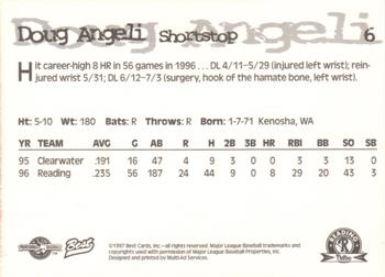 1997 Best Reading Phillies #6 Doug Angeli Back