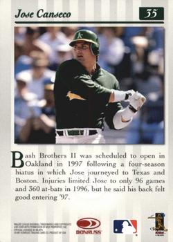 1997 Studio - Press Proofs Gold #35 Jose Canseco Back