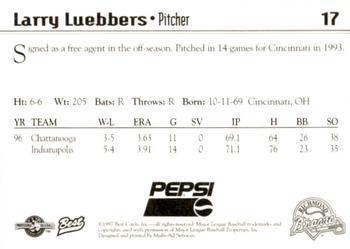 1997 Best Richmond Braves SGA #17 Larry Luebbers Back