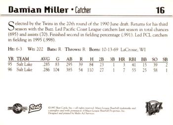 1997 Best Salt Lake Buzz #16 Damian Miller Back