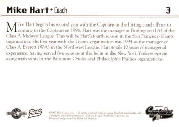 1997 Best Shreveport Captains #3 Mike Hart Back