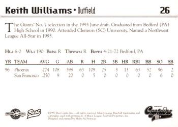 1997 Best Shreveport Captains #26 Keith Williams Back