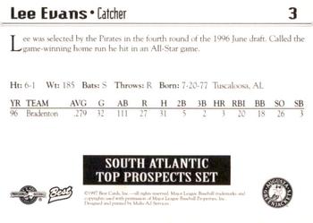 1997 Best South Atlantic League Top Prospects #3 Lee Evans Back