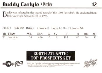 1997 Best South Atlantic League Top Prospects #12 Buddy Carlyle Back