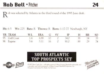 1997 Best South Atlantic League Top Prospects #24 Rob Bell Back