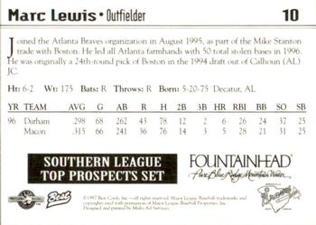 1997 Best Southern League Top Prospects #10 Marc Lewis Back
