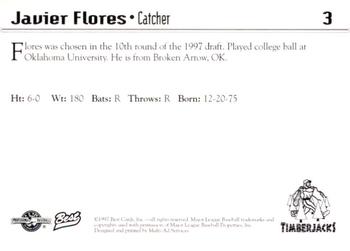 1997 Best Southern Oregon Timberjacks #3 Javier Flores Back