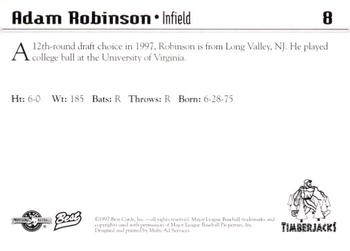 1997 Best Southern Oregon Timberjacks #8 Adam Robinson Back