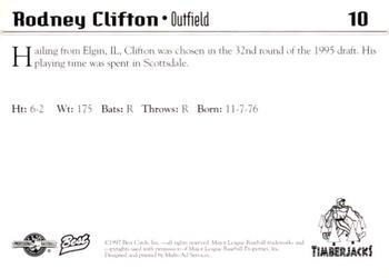 1997 Best Southern Oregon Timberjacks #10 Rodney Clifton Back