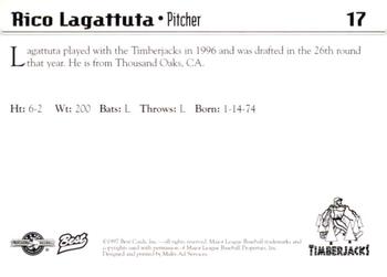 1997 Best Southern Oregon Timberjacks #17 Rico Lagattuta Back
