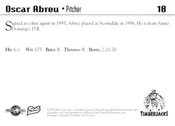 1997 Best Southern Oregon Timberjacks #18 Oscar Abreu Back