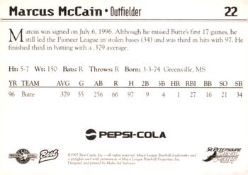 1997 Best St. Petersburg Devil Rays #22 Marcus McCain Back