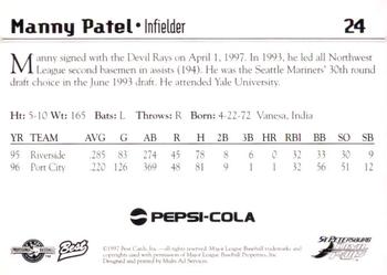 1997 Best St. Petersburg Devil Rays Update #24 Manny Patel Back