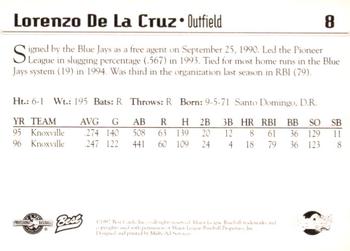 1997 Best Syracuse SkyChiefs #8 Lorenzo De La Cruz Back