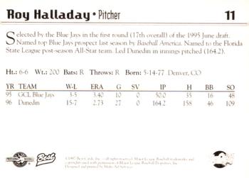 1997 Best Syracuse SkyChiefs #11 Roy Halladay Back