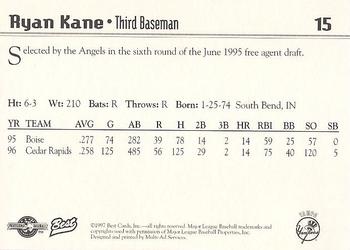 1997 Best Tampa Yankees #15 Ryan Kane Back