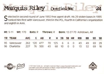 1997 Best Vancouver Canadians #24 Marquis Riley Back