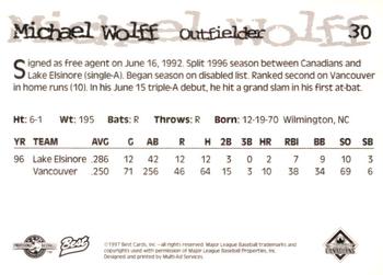 1997 Best Vancouver Canadians #30 Michael Wolff Back