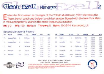 1997 Best Toledo Mud Hens #2 Glenn Ezell Back