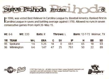 1997 Best Wichita Wranglers #8 Steve Prihoda Back