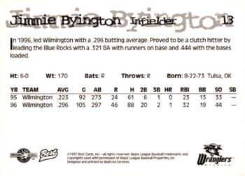 1997 Best Wichita Wranglers #13 Jimmie Byington Back
