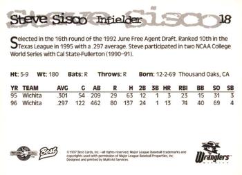 1997 Best Wichita Wranglers #18 Steve Sisco Back