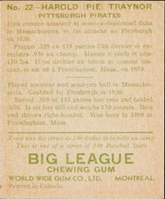 1933 World Wide Gum (V353) #22 Harold 