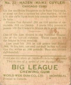 1933 World Wide Gum (V353) #23 Hazen 