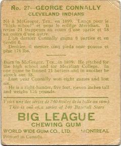 1933 World Wide Gum (V353) #27 George Connally Back