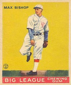 1933 World Wide Gum (V353) #61 Max Bishop Front