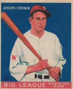 1933 World Wide Gum (V353) #63 Joseph Cronin Front