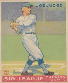 1933 World Wide Gum (V353) #88 Joe Judge Front