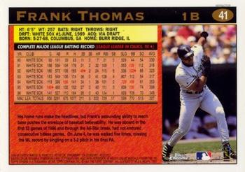 1997 Topps Chrome - Refractors #41 Frank Thomas Back