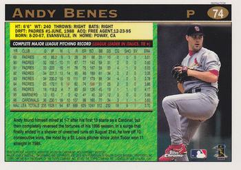 1997 Topps Chrome - Refractors #74 Andy Benes Back