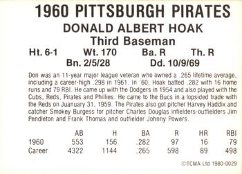 1980 TCMA 1960 Pittsburgh Pirates #0029 Don Hoak Back