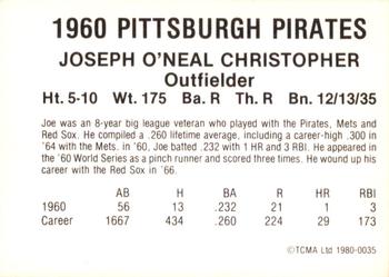 1980 TCMA 1960 Pittsburgh Pirates #0035 Joe Christopher Back