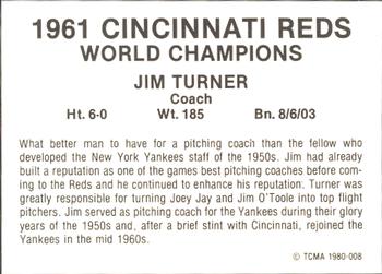 1980 TCMA 1961 Cincinnati Reds #008 Jim Turner Back