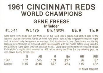 1980 TCMA 1961 Cincinnati Reds #010 Gene Freese Back