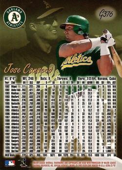 1997 Ultra - Gold Medallion #G376 Jose Canseco Back