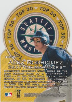 1997 Ultra - Top 30 Gold Medallion #4 Alex Rodriguez Back