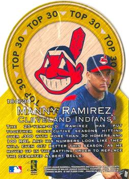 1997 Ultra - Top 30 Gold Medallion #18 Manny Ramirez Back