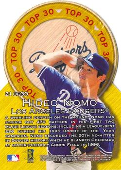 1997 Ultra - Top 30 Gold Medallion #21 Hideo Nomo Back