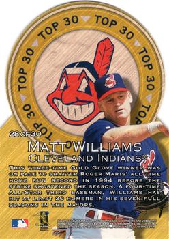 1997 Ultra - Top 30 Gold Medallion #28 Matt Williams Back