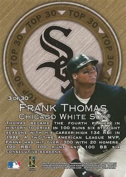 1997 Ultra - Top 30 #3 Frank Thomas Back