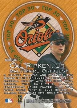 1997 Ultra - Top 30 #5 Cal Ripken, Jr. Back