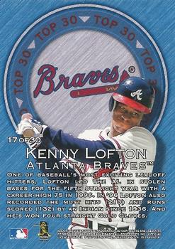 1997 Ultra - Top 30 #17 Kenny Lofton Back