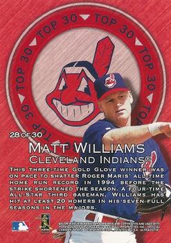 1997 Ultra - Top 30 #28 Matt Williams Back
