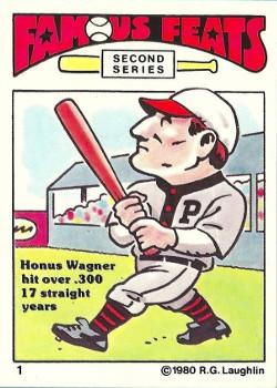 1980 Laughlin Famous Feats Second Series #1 Honus Wagner Front