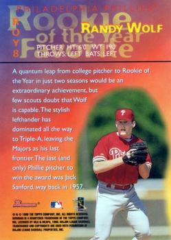 1998 Bowman - 1999 Rookie of the Year Favorites #ROY8 Randy Wolf Back